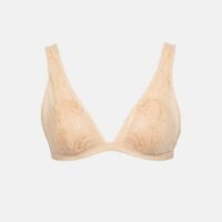 Soutien-gorge triangle foulard sans armature en broderie Beige Scandale Eco Lingerie