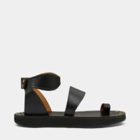 Spartiates plates Nersee entre-doigts cuir Noir Isabel Marant