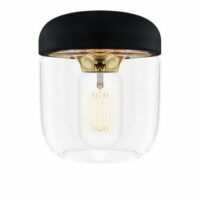 Suspension LED ACORN verre or & noir 15W Noir Umage