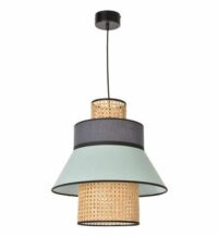 Suspension grand format SINGAPOUR vert amande & anthracite Ø42 cm Vert Market Set