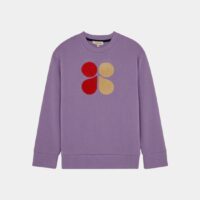 Sweat Charly droit molletonné logo façon maille bouclette Violet Catimini