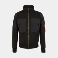 Sweat Donald droit zippé molleton et nylon Noir Parajumpers