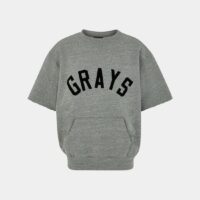 Sweat ample molletonné manches courtes flocage Grays Gris Fear Of God