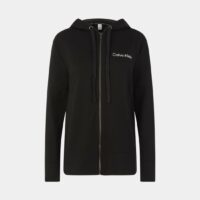 Sweat capuche droit zippé griffe Noir Calvin Klein