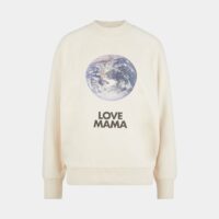 Sweat droit Love Mama coton Beige Thinking Mu