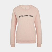 Sweat droit chiné signature brodée Rose Les Poulettes