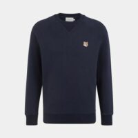 Sweat droit en coton molleton Bleu Maison Kitsuné