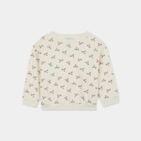 Sweat droit messages coeurs coton bio Beige Mathilde Cabanas