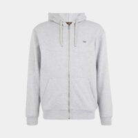 Sweat droit zippé molletonné à capuche Gris Lee