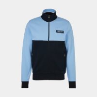 Sweat droit zippé piqué stretch bicolore Bleu Eden Park