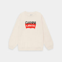 Sweat en coton imprimé Ganni x Levis Blanc Ganni