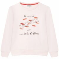 Sweat molletonné en coton Rose Lanvin Kids