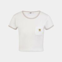 T-shirt Andover crop coton Blanc Obey