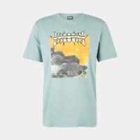 T-shirt T-Just droit coton sérigraphie fantaisie Bleu Diesel