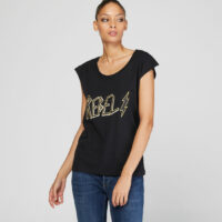 T-shirt Tessa droit coton noir Noir Reiko