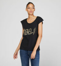 T-shirt Tessa droit coton noir Noir Reiko