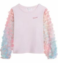 T-shirt à manches bouffantes Rose Charabia