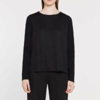 T-shirt ample coton manches longues Noir Yerse