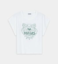 T-shirt boxy Tigre en coton bio Blanc Kenzo