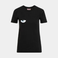 T-shirt cintré coton logo emblématique Noir Chiara Ferragni