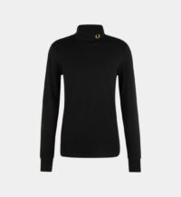 T-shirt col roulé jersey coton Noir Fred Perry