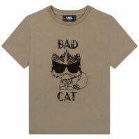 T-shirt coton bio avec imprimé Vert Karl Lagerfeld Kids