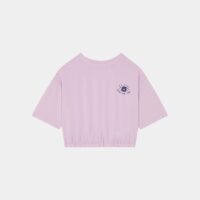 T-shirt crop Los Angeles uni élastiqué Violet Indee