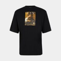 T-shirt droit Caravaggio boy peinture message coton Noir Off White