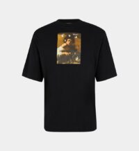 T-shirt droit Caravaggio boy peinture message coton Noir Off White
