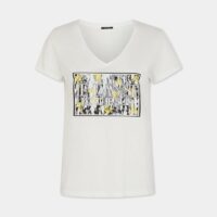 T-shirt droit Maria message coton Jaune One Step