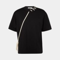 T-shirt droit coton à lacets Noir Craig Green