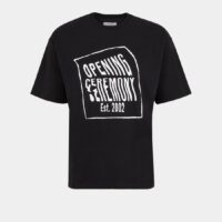 T-shirt droit coton logo Noir Opening Ceremony