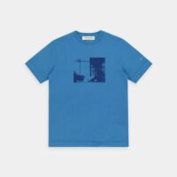 T-shirt droit double print en coton Bleu Alyx