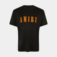 T-shirt droit logo coton Noir Amiri