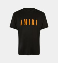 T-shirt droit logo coton Noir Amiri