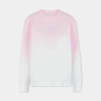 T-shirt droit manches longues tie & dye griffé coton Rose T by Alexander Wang