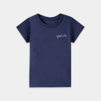 T-shirt droit message en coton biologique Bleu Maison Labiche