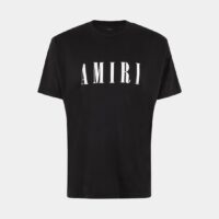 T-shirt droit signature coton Noir Amiri