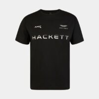 T-shirt droit signature x Aston Martin coton Noir Hackett London