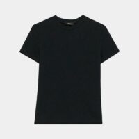 T-shirt en coton organique col rond Noir Theory