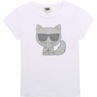 T-shirt fantaisie Choupette Blanc Karl Lagerfeld Kids