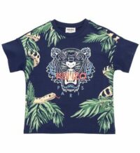 T-shirt imprimé jersey coton Bleu Kenzo Kids