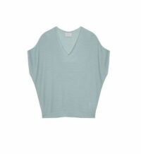T-shirt manche chauve-souris en lin flammé - Tarra Vert Maison Montagut
