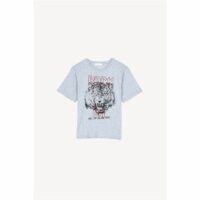 T-shirt manches courtes col rond imprimé animalier ROCK Gris La Petite Etoile