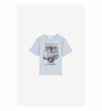 T-shirt manches courtes col rond imprimé animalier ROCK Gris La Petite Etoile