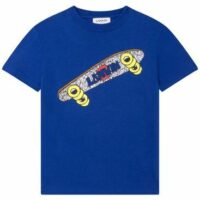 T-shirt skatebord jersey coton Bleu Lanvin Kids