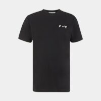 T-shirt slim coton logo Noir Off White