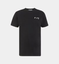 T-shirt slim coton logo Noir Off White