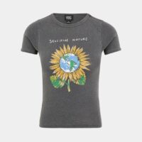 T-shirt slim court coton tournesol Gris Urban Outfitters