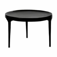 Table basse ronde en aluminium  TRIP Noir Pomax